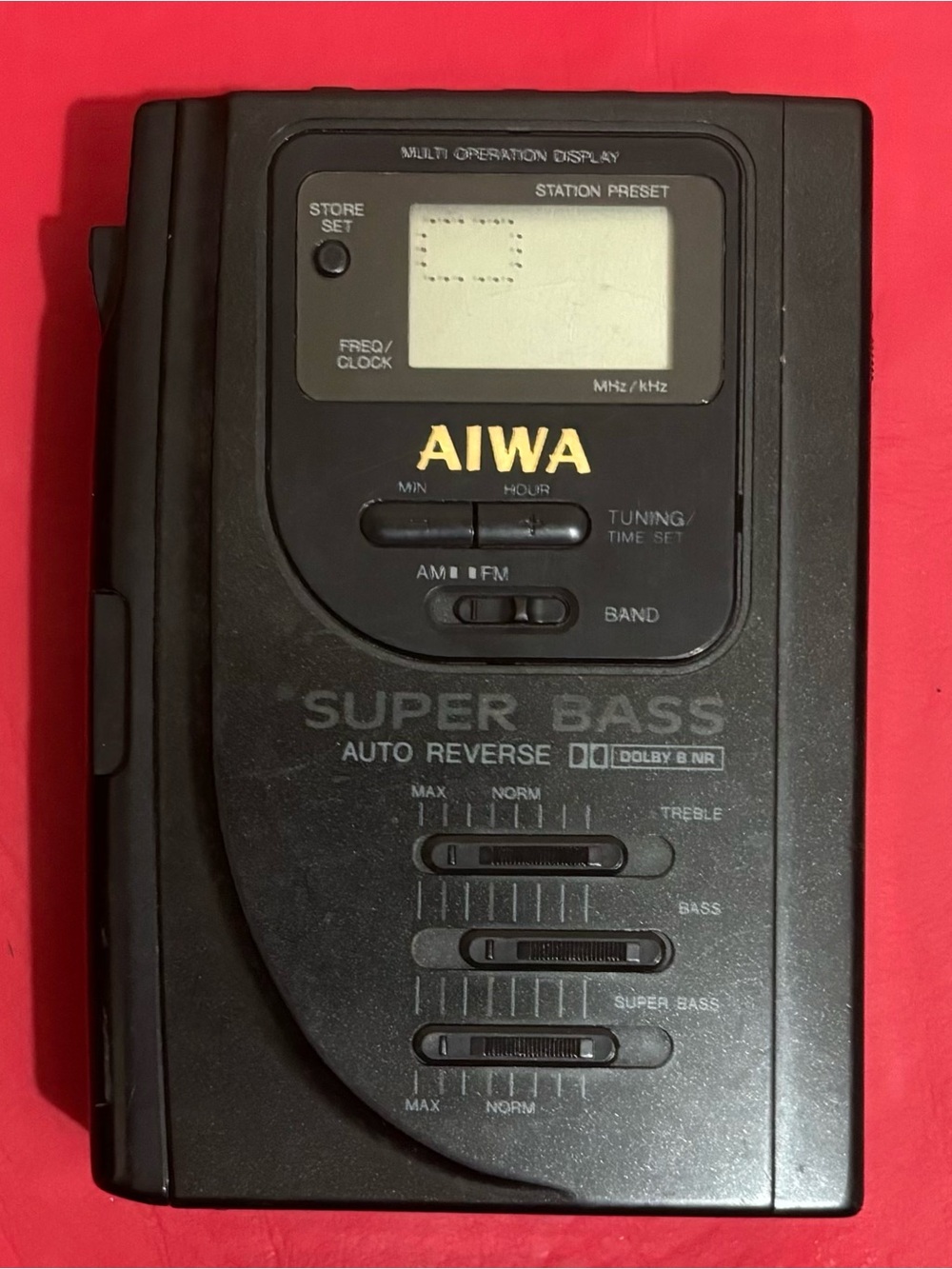 Black Portable Cassette Player with Super Bass